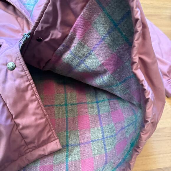 Women's Vintage 80's Woolrich Pink Flannel Lined Parka Jacket Coat Sz Medium VTG - Picture 4 of 11